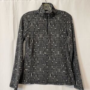 Columbia Patterned Quarter-Zip Pullover Gray Women’s Medium